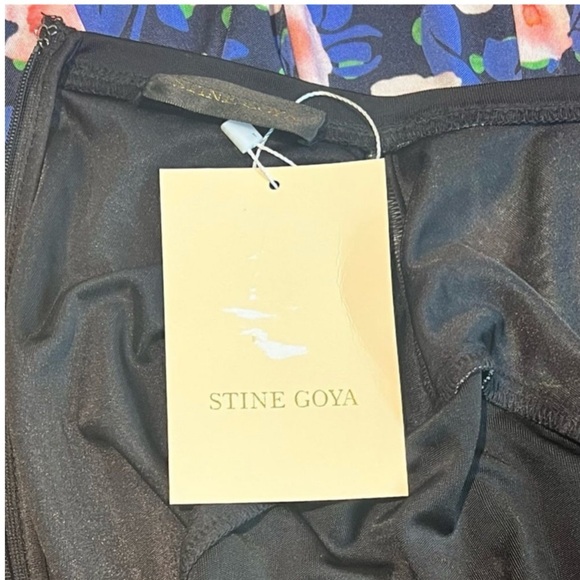 Stine Goya Scout Floral Print Bodycon Short Sleeve A-Line Midi Dress Small NEW - Picture 8 of 10